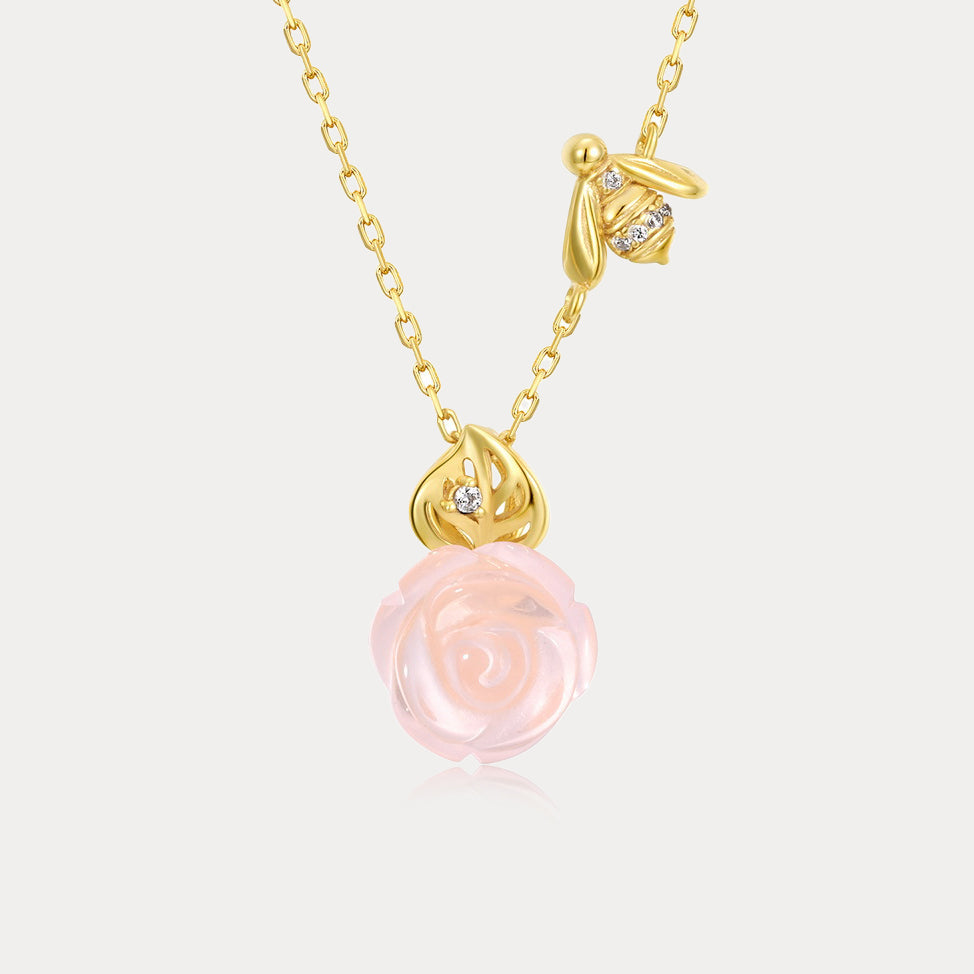Selenichast Rose and Bee Necklace