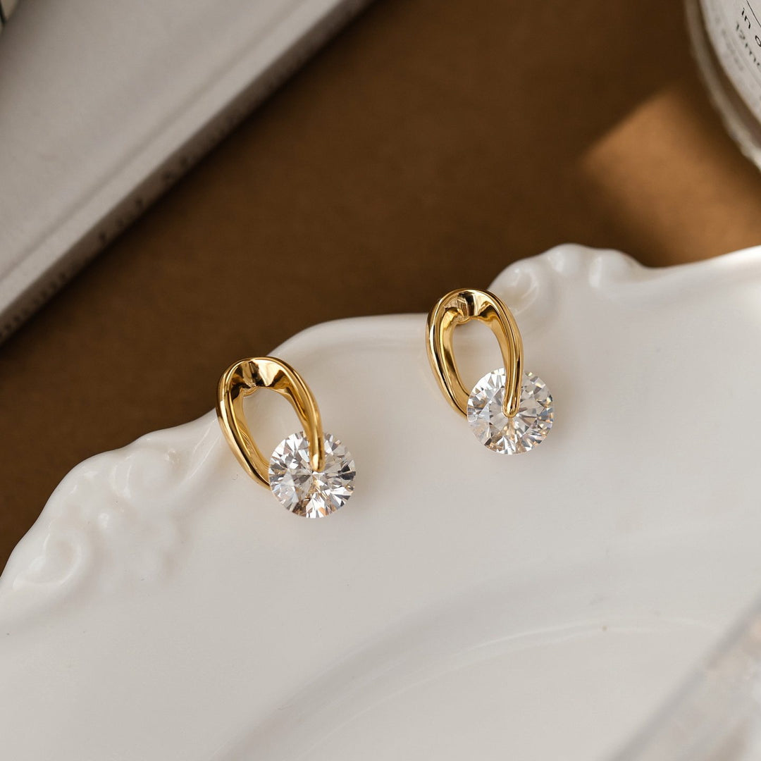 Gold Stud Earrings Selenichast 