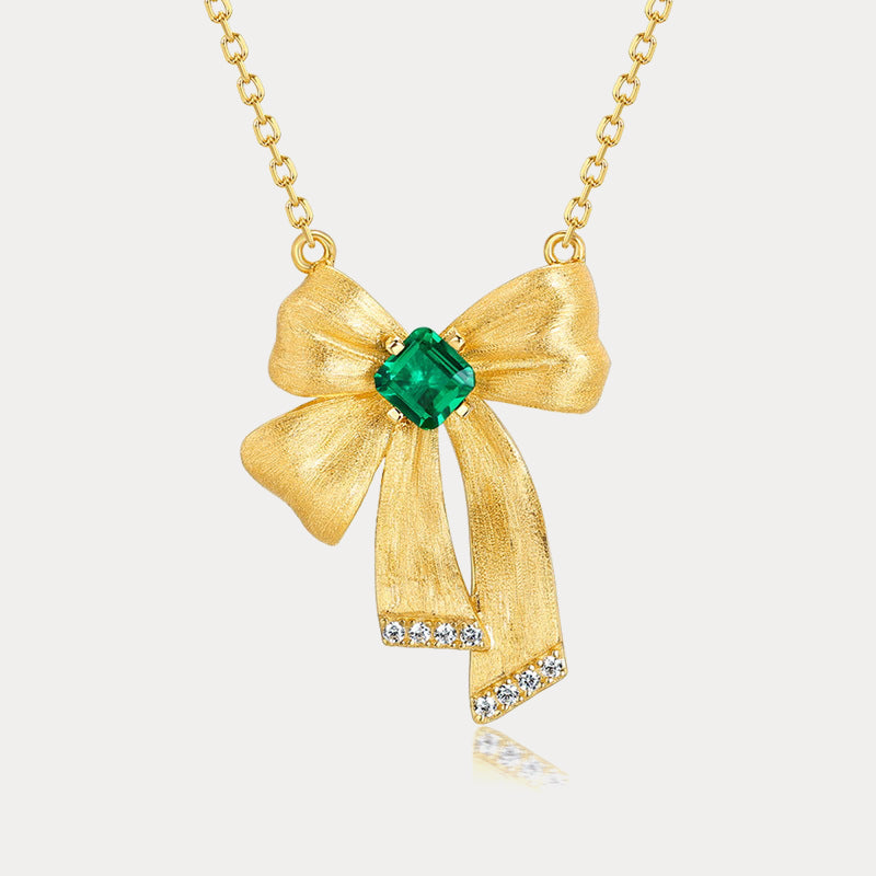 Selenichast Emerald Bow Necklace
