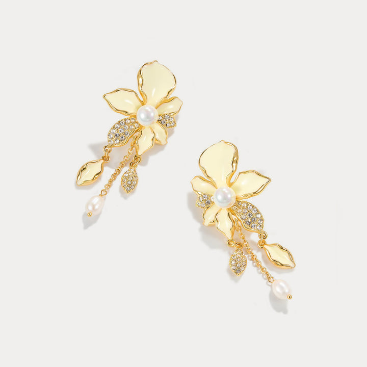 Iris Pearl Drop Earrings Gift