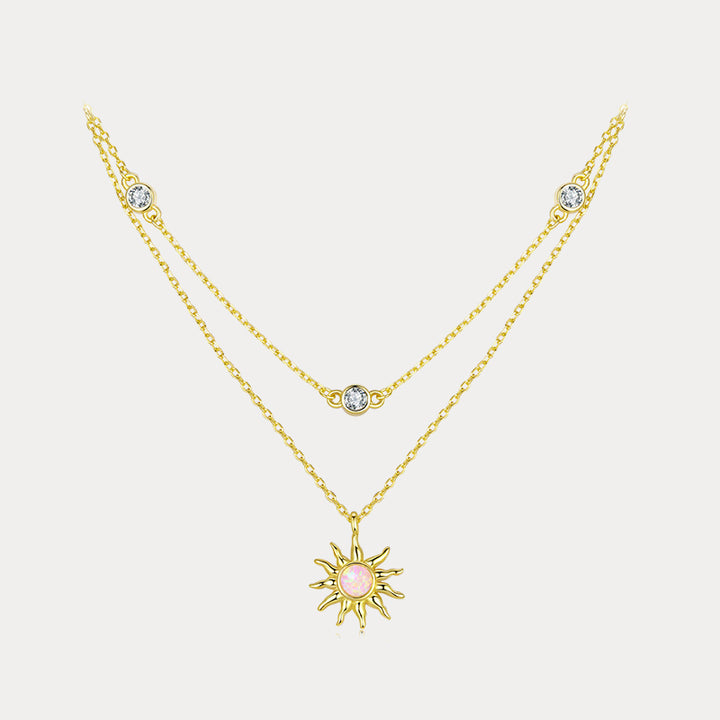 Selenichast Opal Sun & Moon Layering Necklace