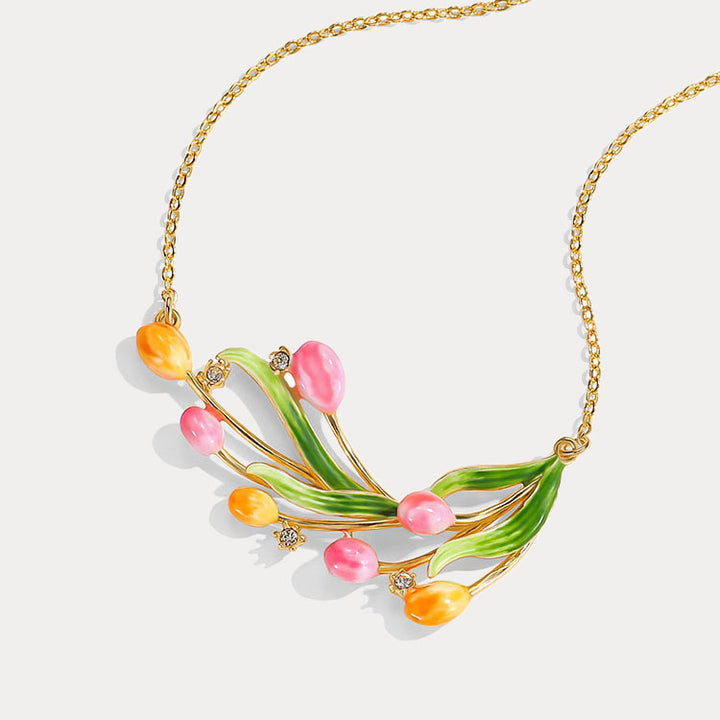 Enamel Tulip Necklace