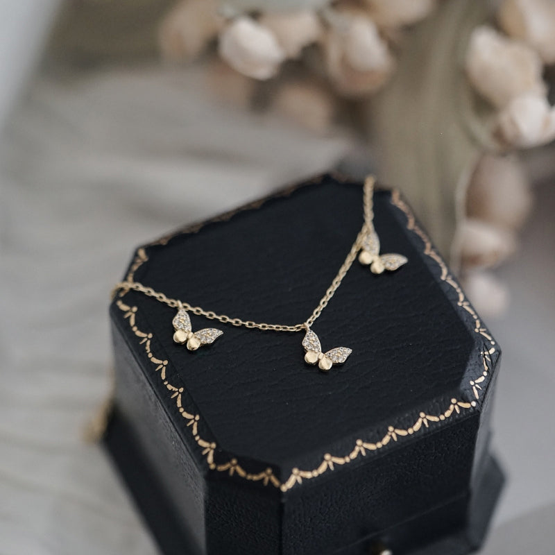 Selenichast Butterfly Charm Bracelet Gold Jewelry