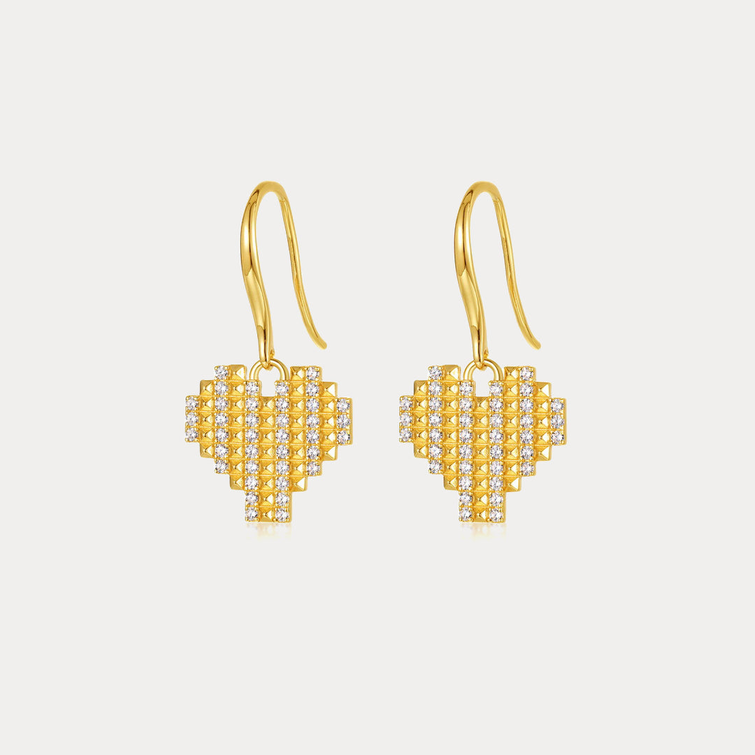 Selenichast Gold Heart Hook Earrings