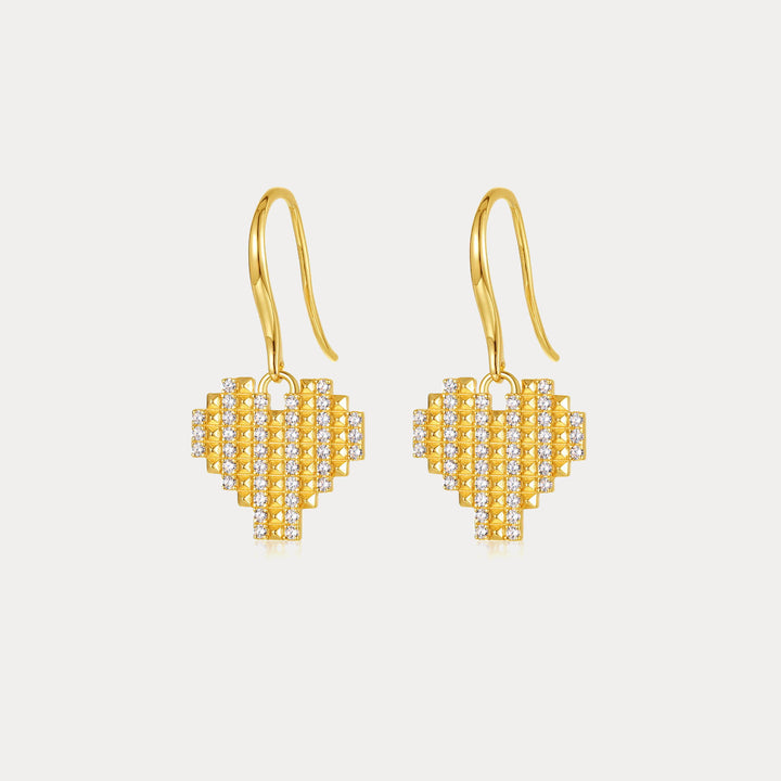 Selenichast Gold Heart Hook Earrings