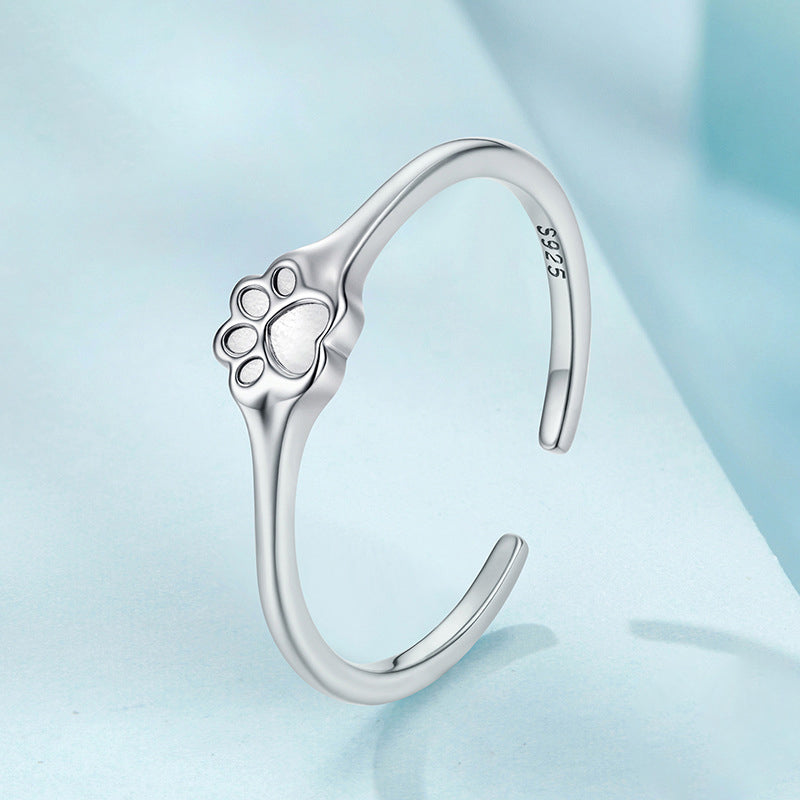 Silver Cat Paw Ring