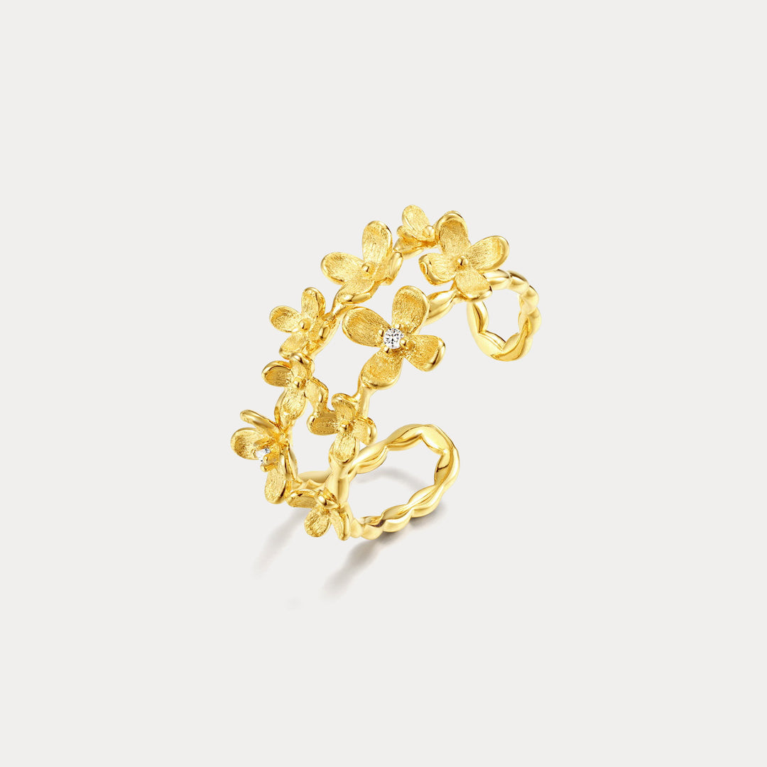 Gold Osmanthus Flower Ring