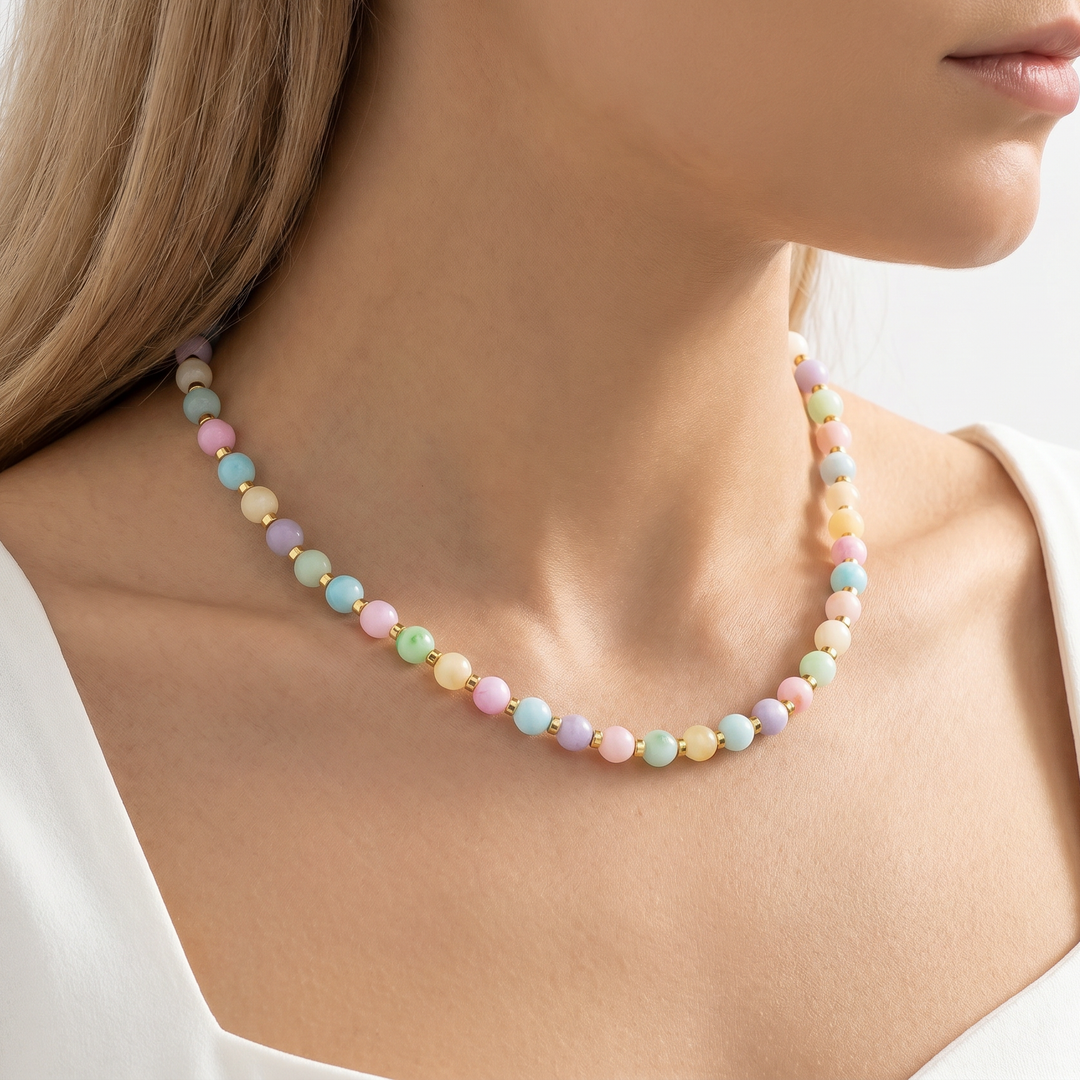 Morganite Bead Necklace