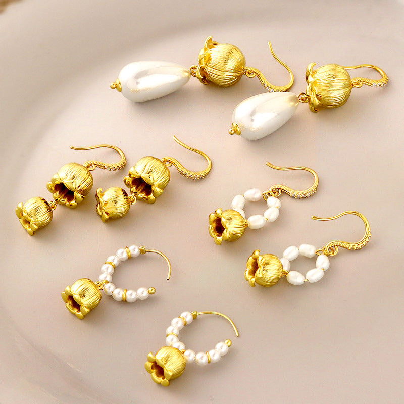 Selenichast Lily of the Valley Pearl Earrings