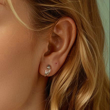 Selenichast Tulip Earrings Silver Jewelry