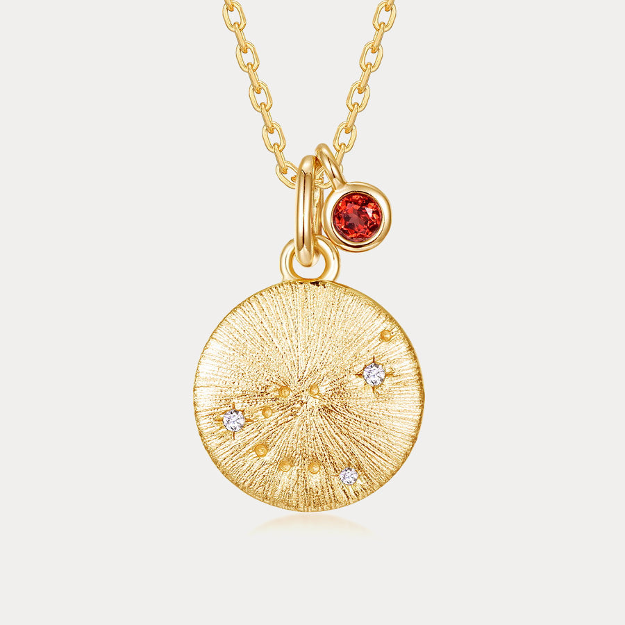 Zodiac Birthstone Necklace-Capricorn&Garnet