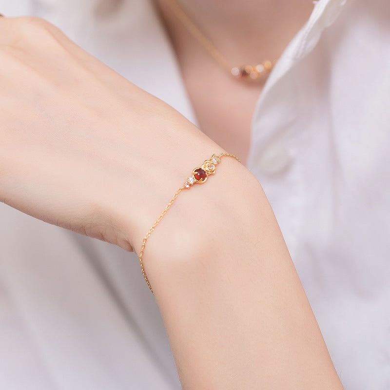 Rose Garnet Bracelet Selenichast
