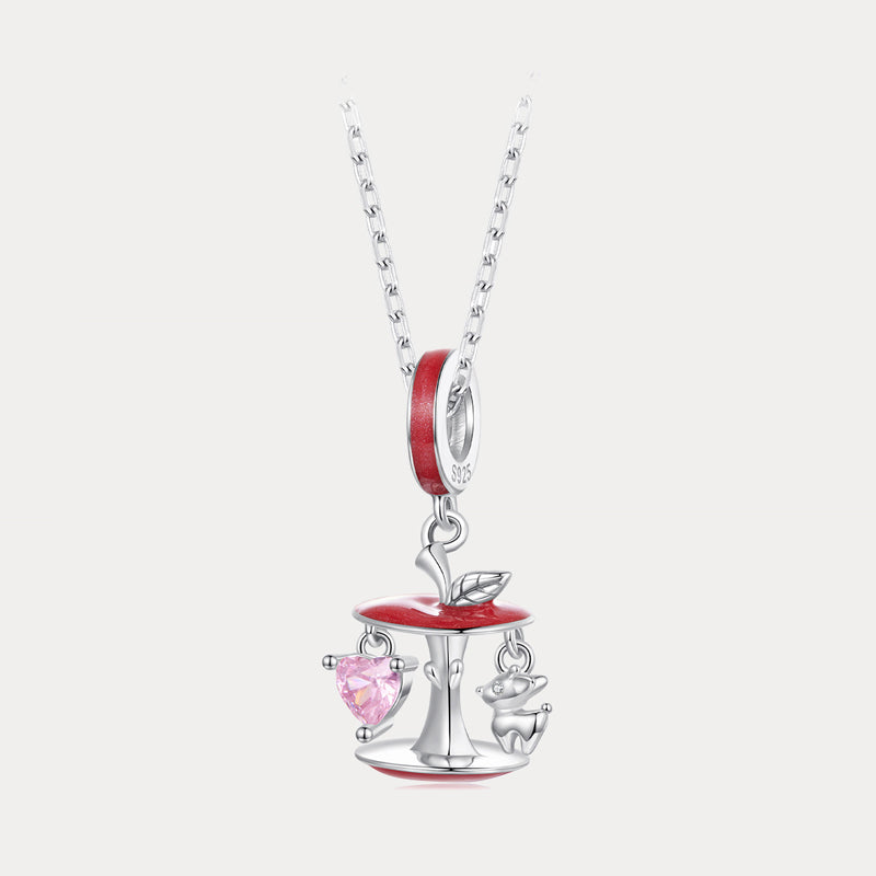 Selenicahst Christmas Apple Core Reindeer Necklace