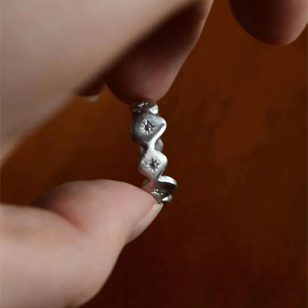 Selenichast Star Ring Silver Ring gift for Her