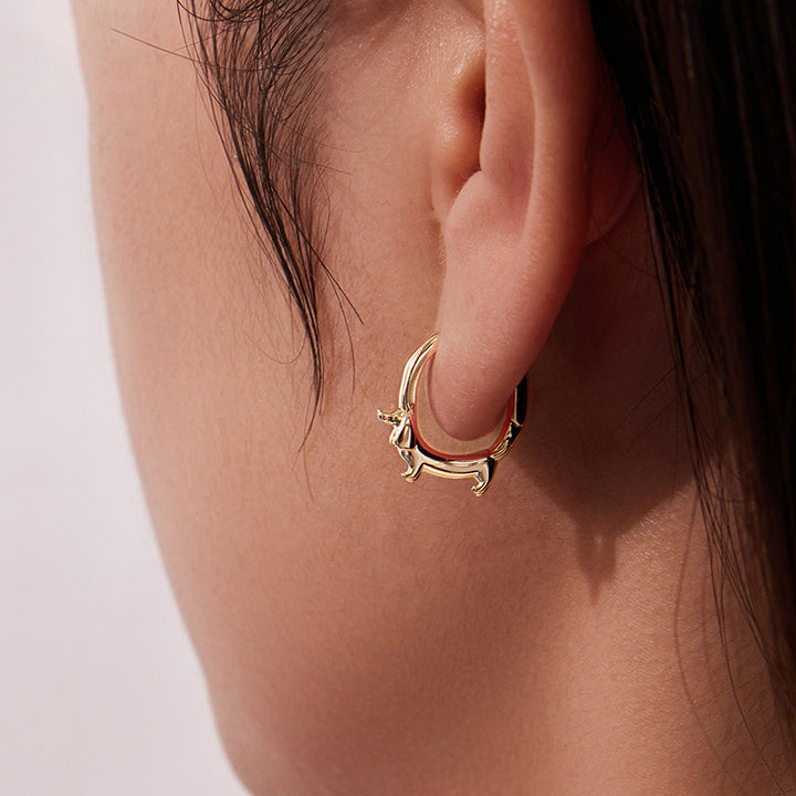 Dachshund Hoop Earrings Selenichast 