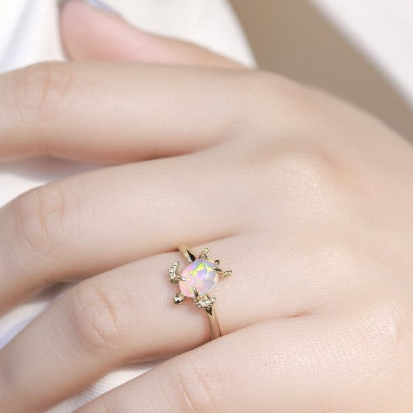 Opal Turtle Ring