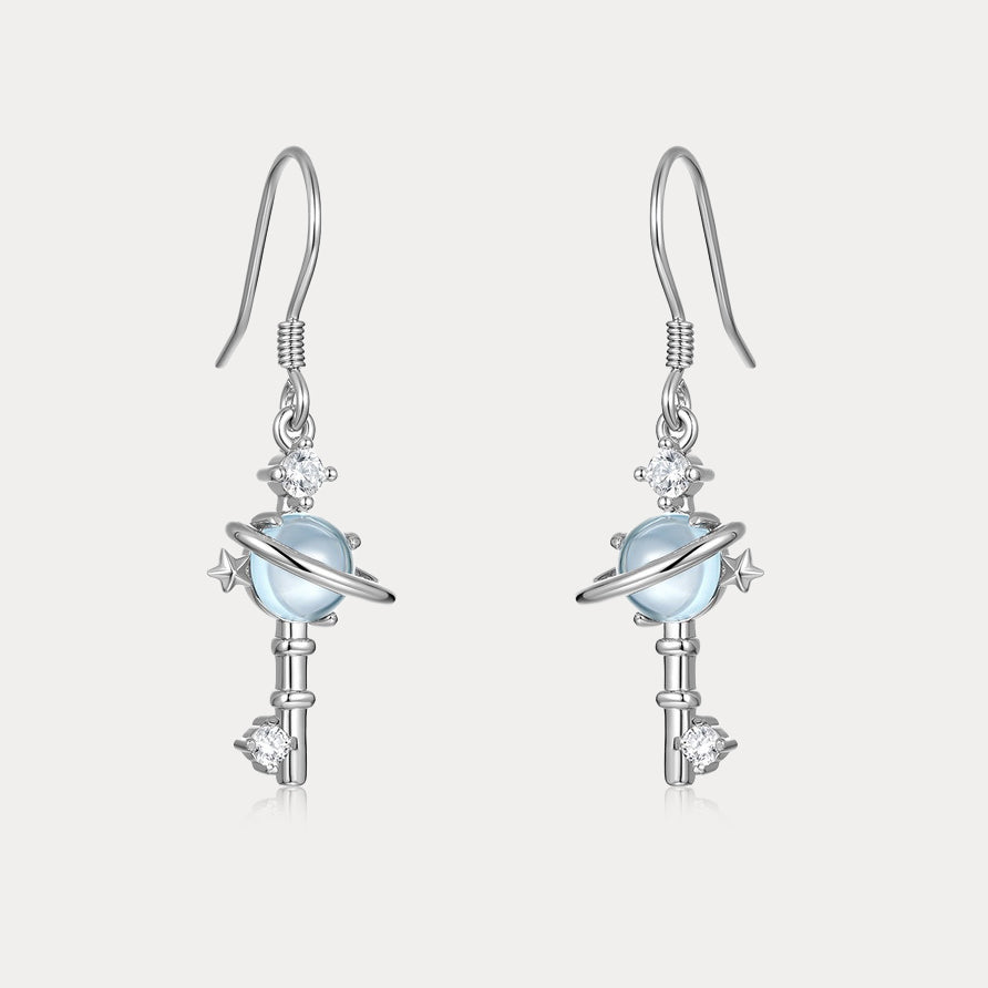 Selenichast Saturn Halo Topaz Earrings