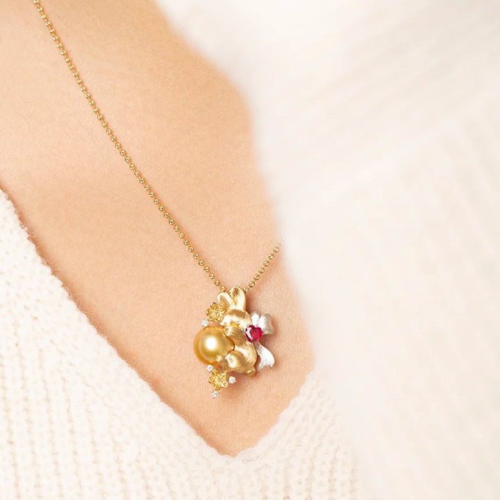 Selenichast Gold Rabbit Necklace Pendant Necklace