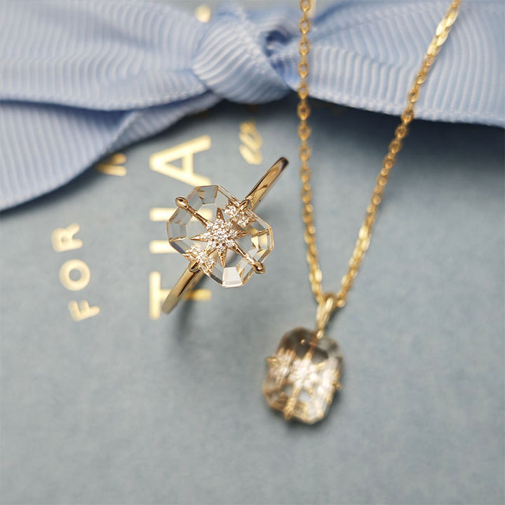 Clear Quartz Starburst Necklace