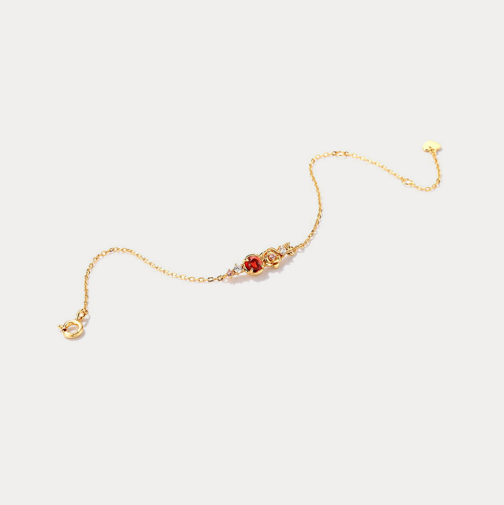 Garnet Bracelet Selenichast Rose Bracelet