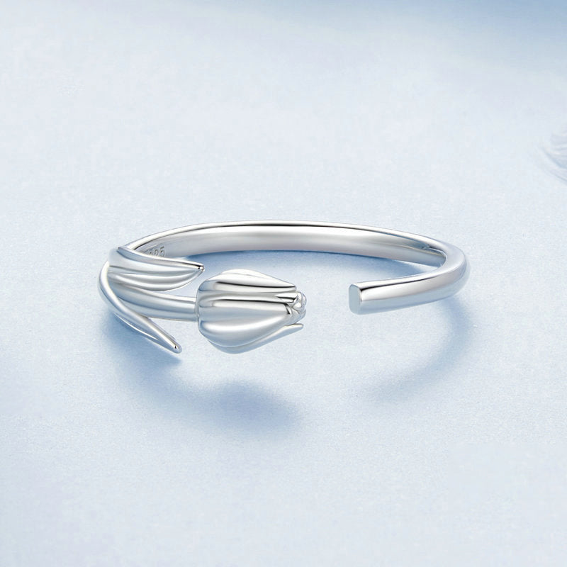 Selenichast Silver Tulip Ring Tulip Jewelry
