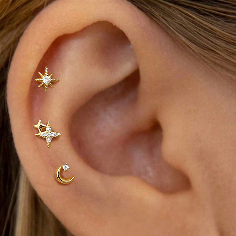 Selenichast Moon Star Earrings Set Moon Jewelry
