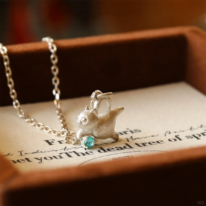 Selenichast Cat Necklace Cat Jewelry Silver Jewelry
