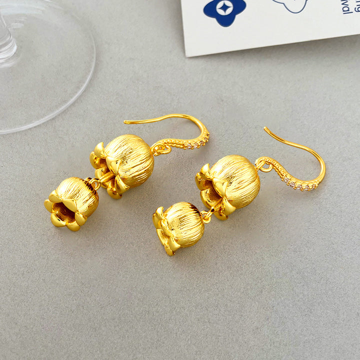 Selenichast Gold Lily of the Valley Drop Earrings Birth Flower