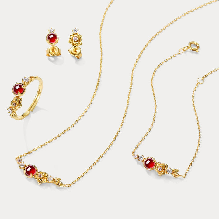 Selenichast Garnet Jewelry Roses Jewelry 
