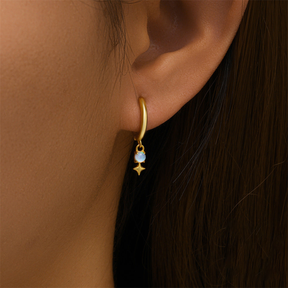 Opal Huggie earrings Selenichast 