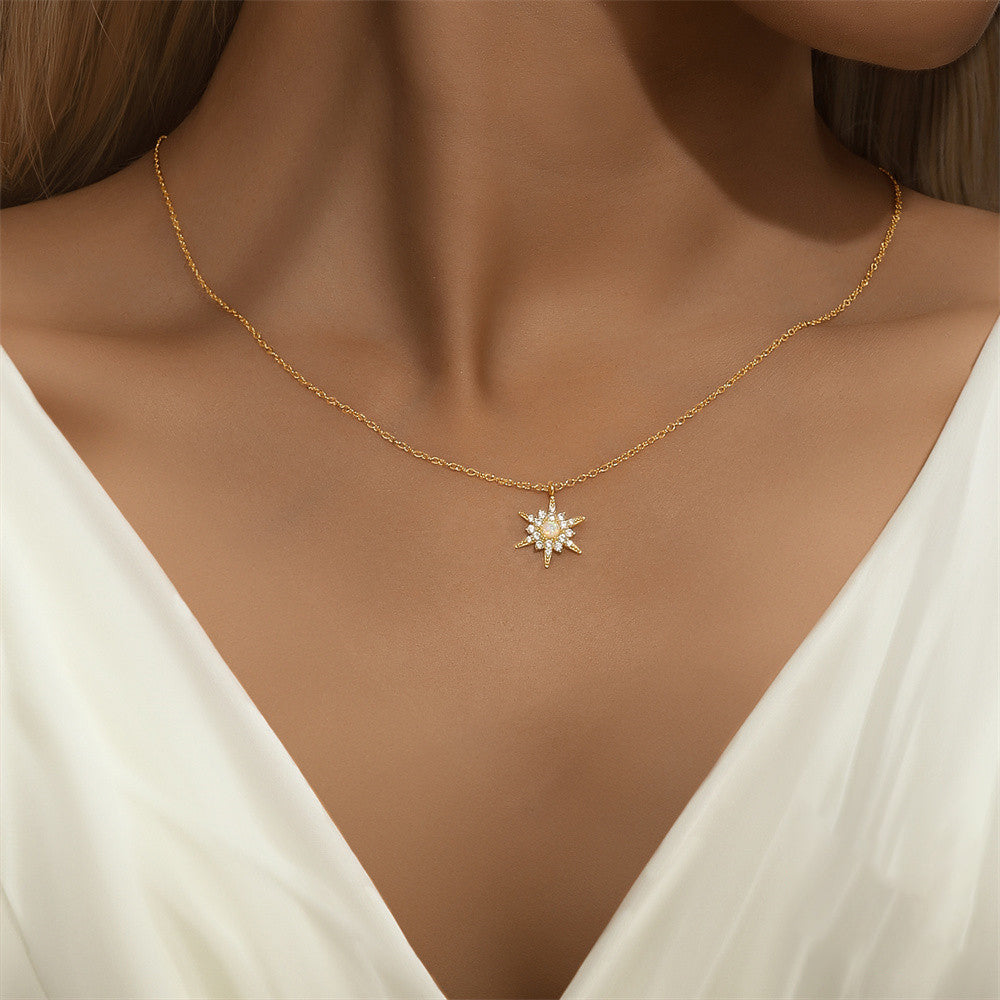 Opal Sun Necklace Selenichast 