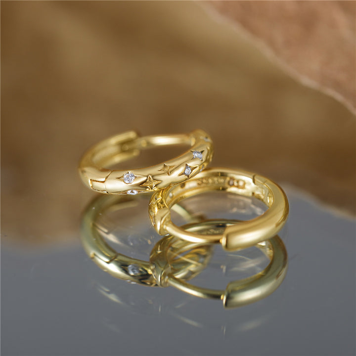 Selenichast Star Huggie Hoop Earrings
