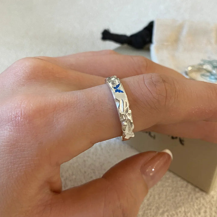 Selenichast Butterfly Silver Band Ring