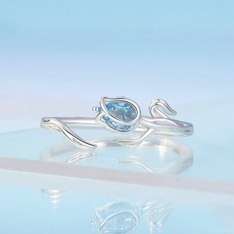 Silver Tulip Ring Selenichast 