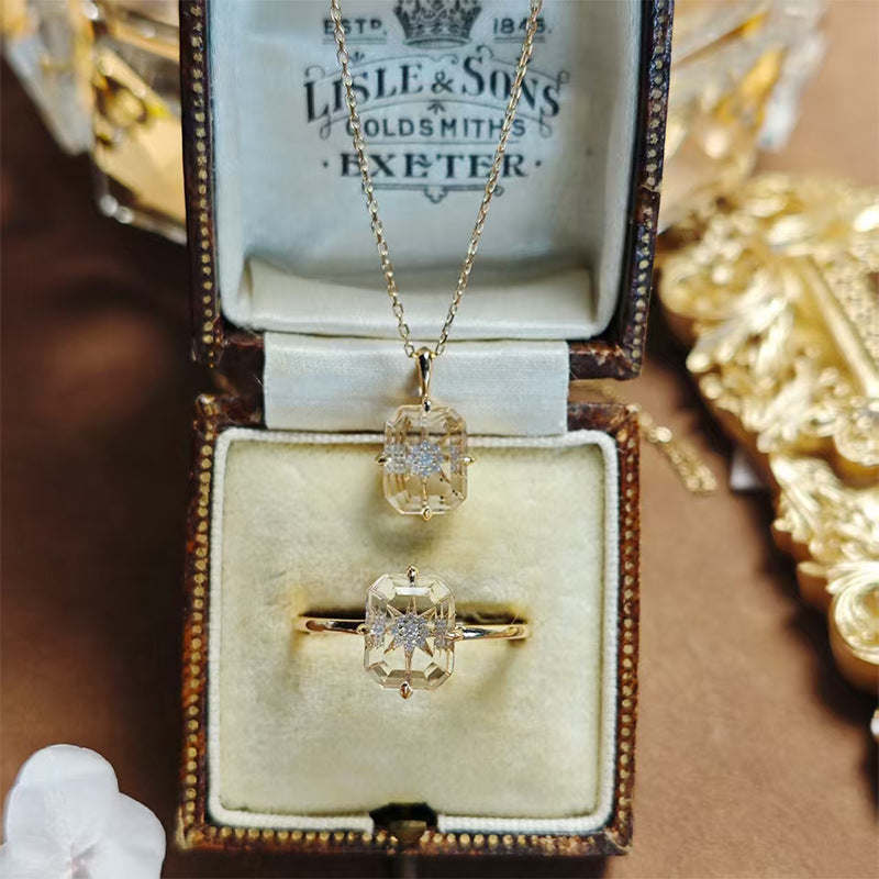 Clear Quartz Starburst Necklace