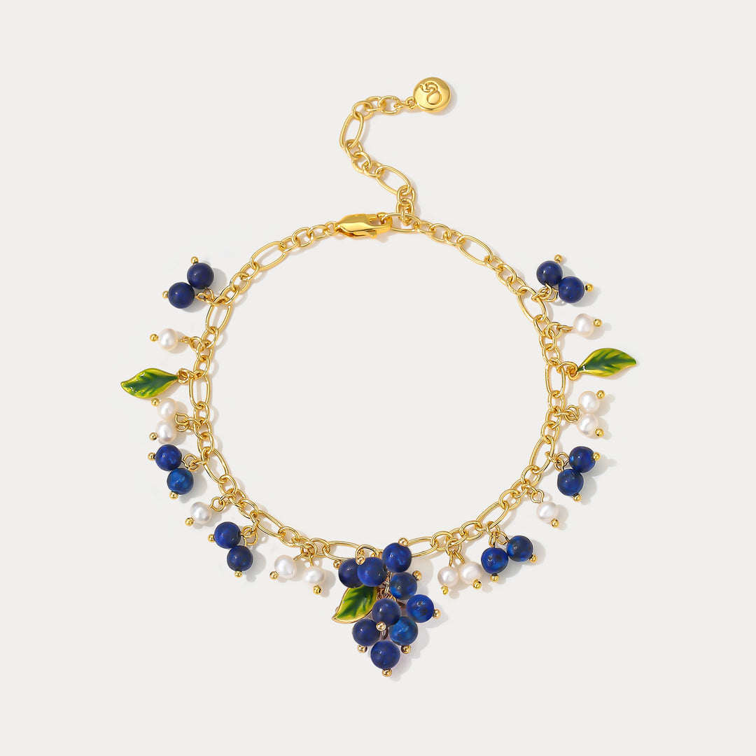 Selenichast Blueberry Gold Charm Bracelet