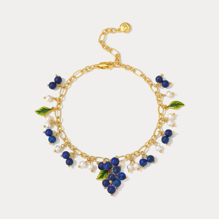 Selenichast Blueberry Gold Charm Bracelet