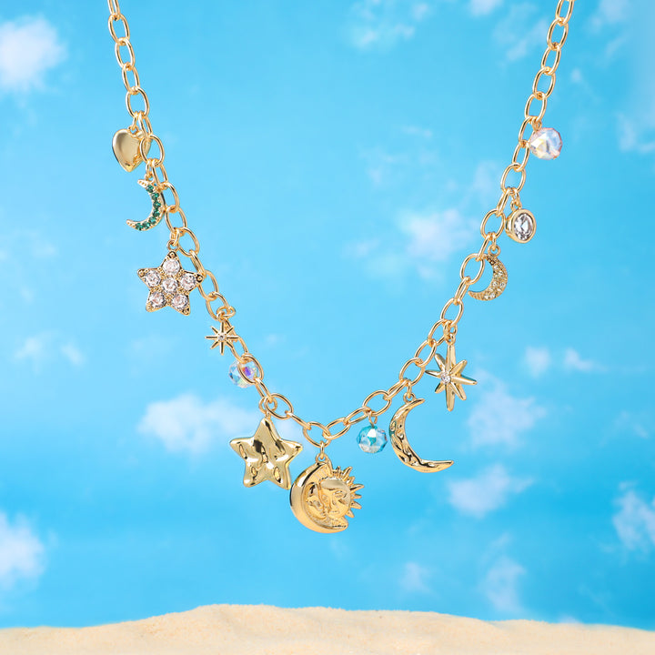 Selenichast Moon Star Charm Necklace