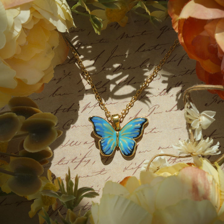 Blue Butterfly Necklace