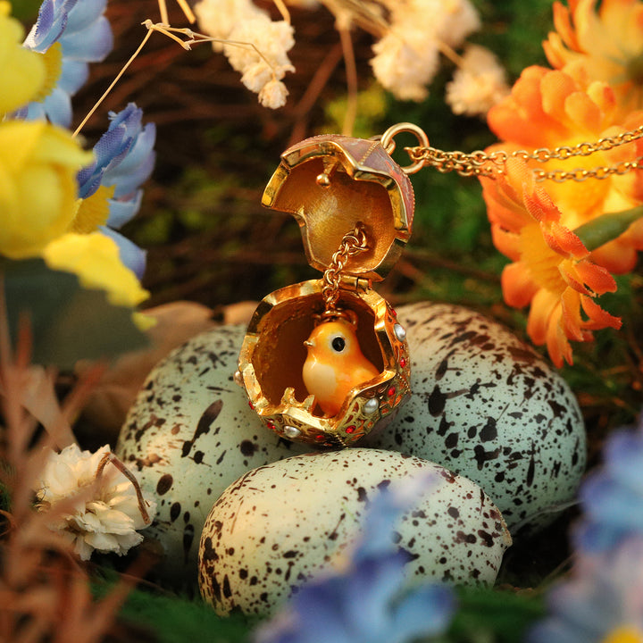 Chicken in Egg Locket Necklace