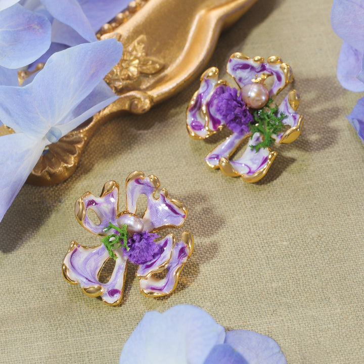 Selenichast Lavender Flower Earrings