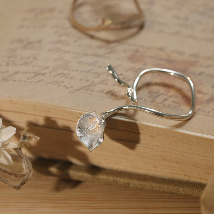 Silver Calla Lily Ring