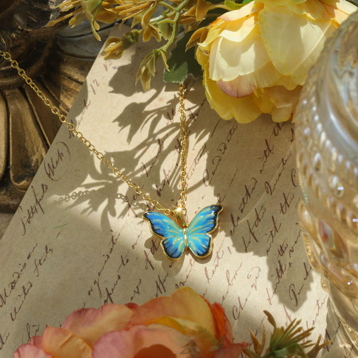 Blue Butterfly Necklace