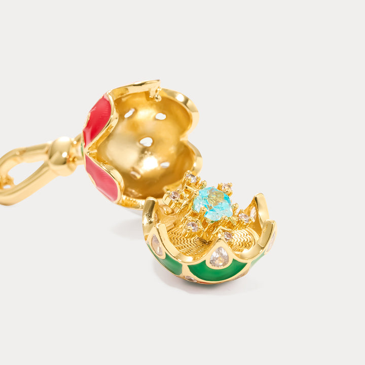 Christmas Ball Snowflake Locket Charm