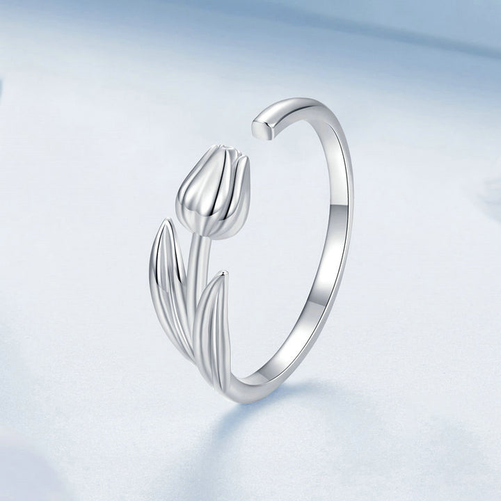 Selenichast Silver Tulip Ring Tulip Rings Jewelry