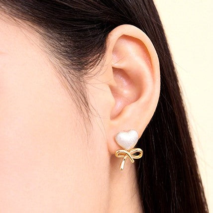 Bow Heart Earrings