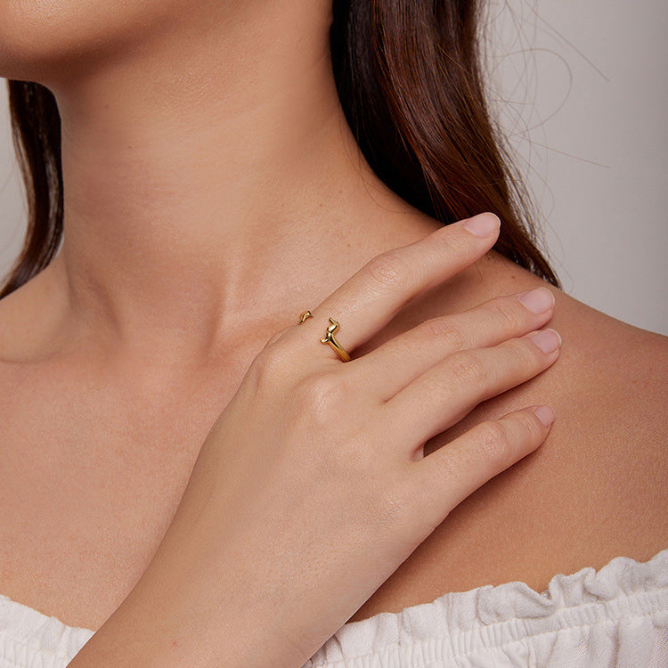 Gold Dachshund Ring Selenichast 