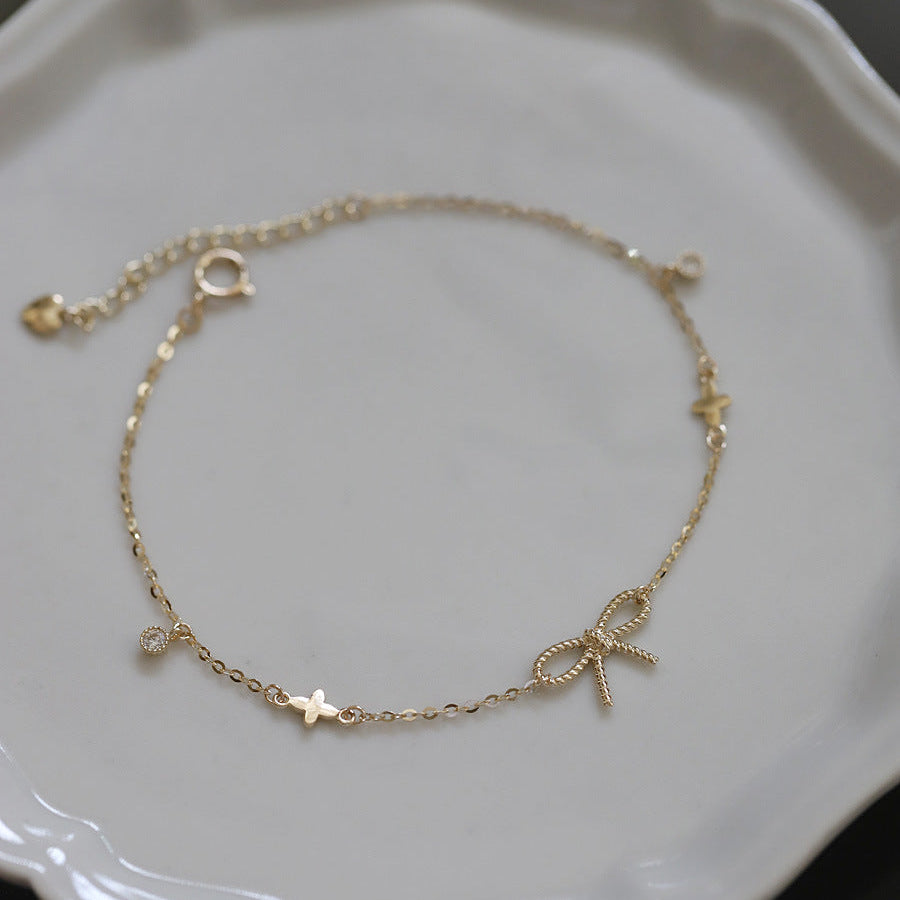 Selenichast Bow Bracelet Gold Jewelry