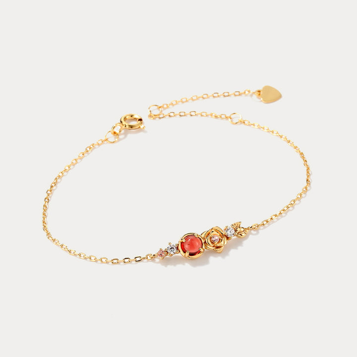 Rose Garnet Bracelet Selenichast Roses Jewelry