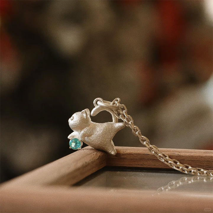 Selenichast Silver Cat Necklace Cute Jewelry